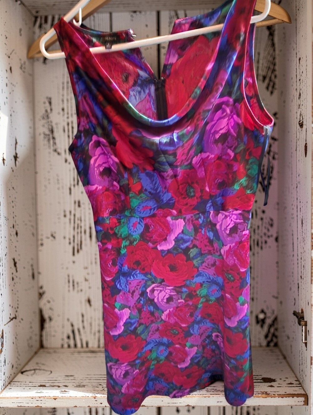 NWT Talbots Satin Cowl-Neck Midi Dress Wrapped Floral Jewel Tone Size 6